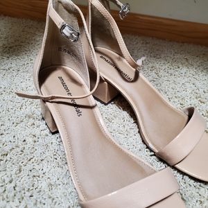 basic short nude heels